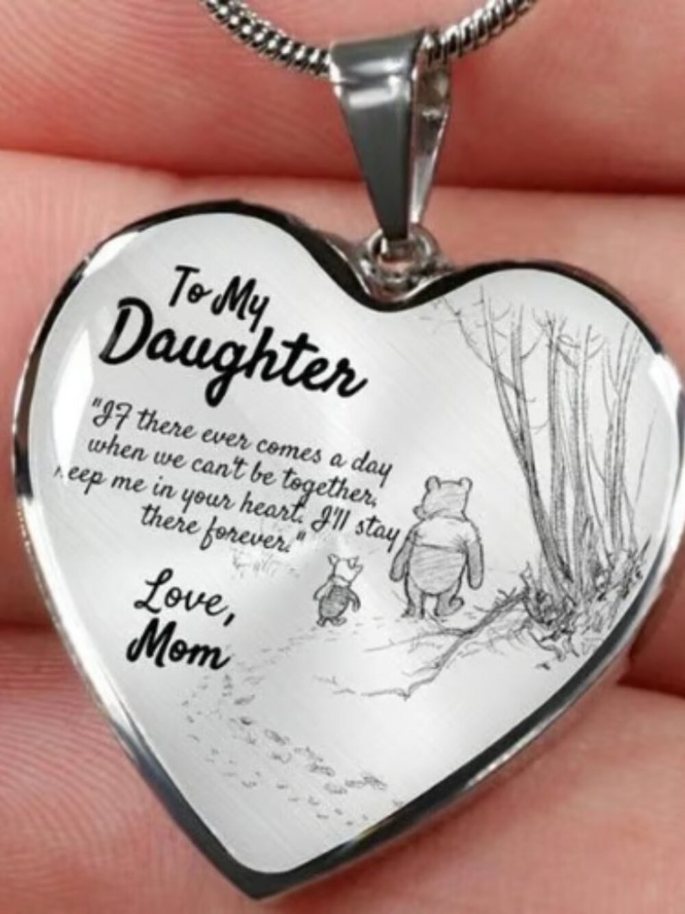 Heart-Shaped Necklace with Engraved Message